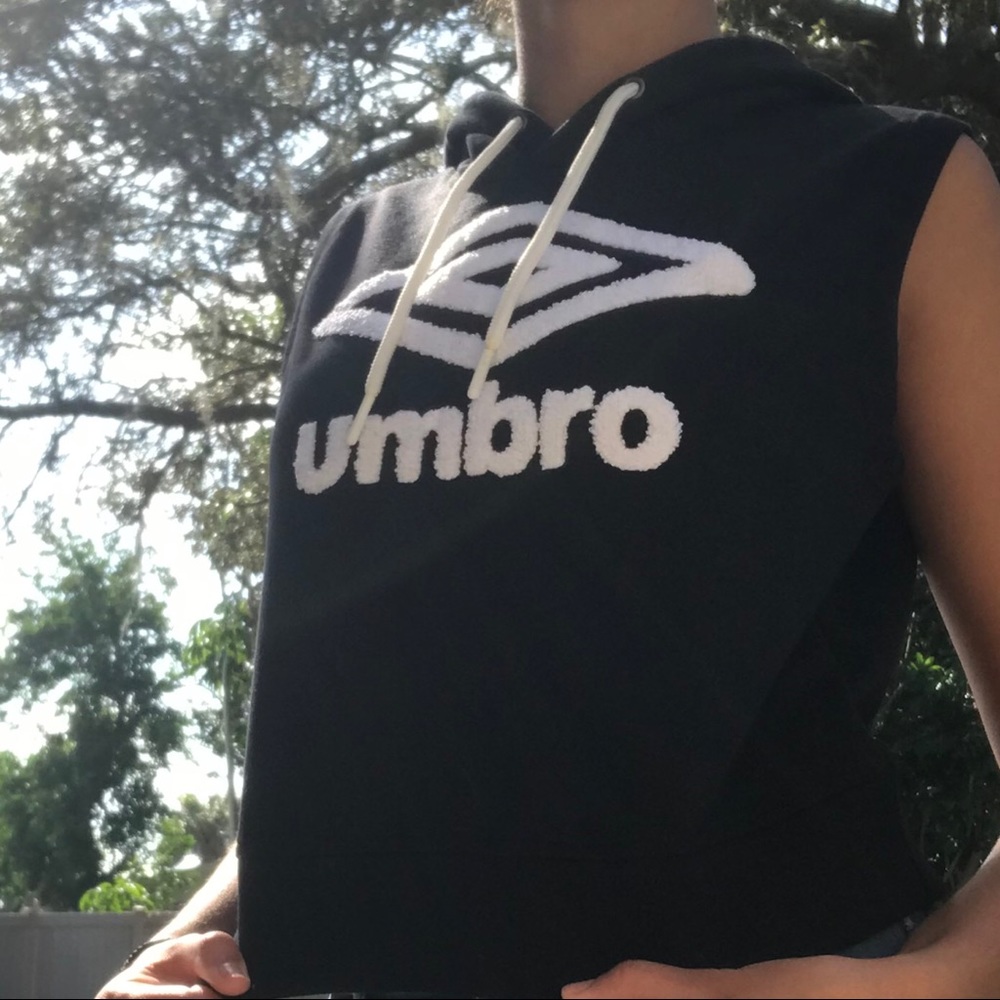 Black Sleeve-less Umbro Hoodie